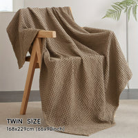 CLOUDWEAVE – Lightweight Waffle Throw Blanket for Cozy All-Season Comfort
