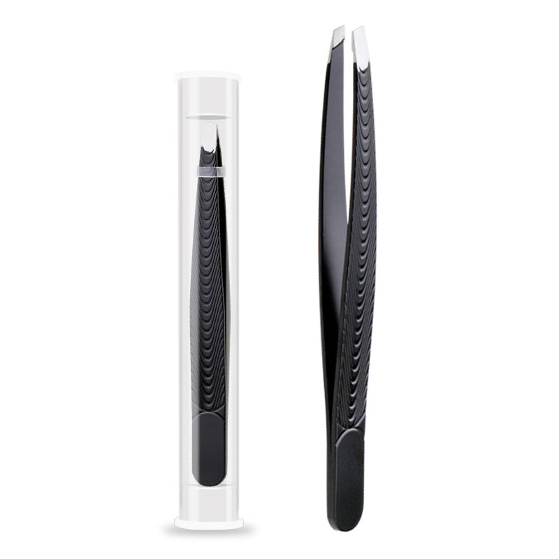 CHICPOISE - High-Precision Black Angled Eyebrow Tweezers