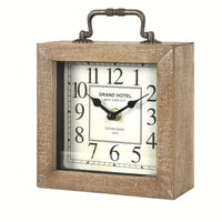 CABINCO - Rustic Wooden Shelf Clock with Glass Cover for Home Decor