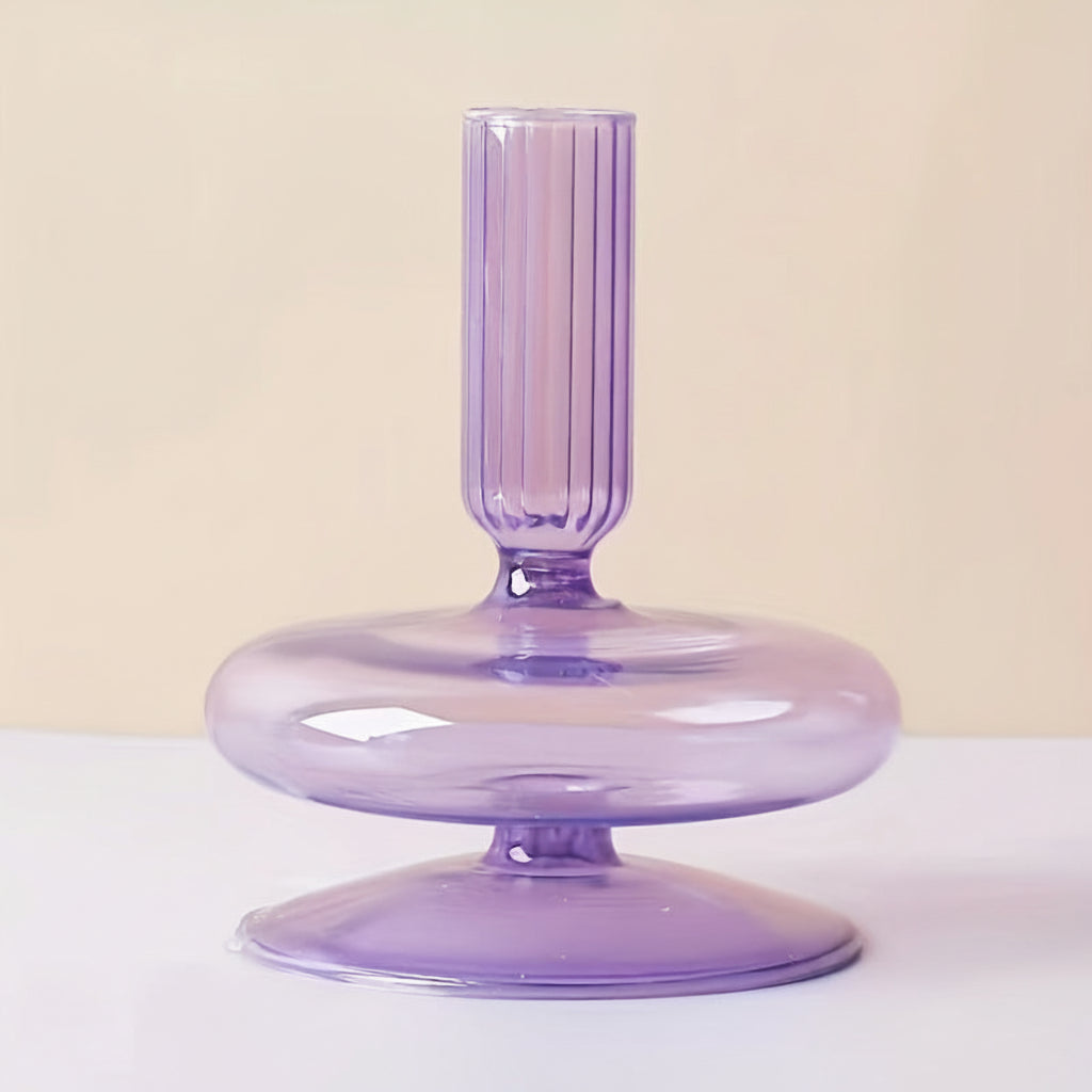 AURAVINE - Minimalist Glass Candle Holder Vase Decorative Art Piece