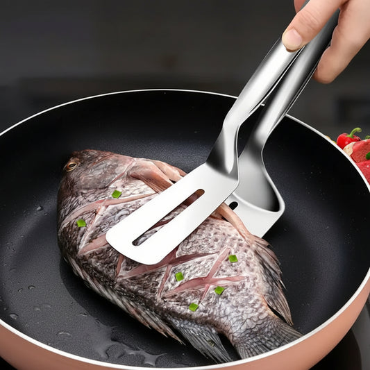 STEAKCLIP – Multi-Function Stainless Steel Tongs with Spatula Control
