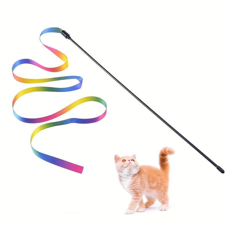 KITZPLAY - Cute Ribbon Teaser Stick for Engaging Cat Playtime