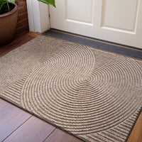 HOMEHORIZON - Geometric Striped Doormat Non-Slip Entrance Rug