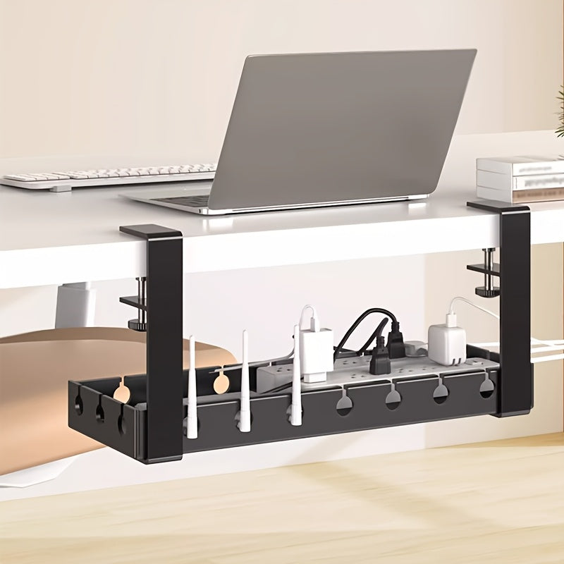 TANGLEFREE - Under Desk Cable Organizer with Adjustable Strap and Clips