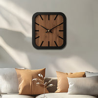 NATURCLOCK - Handcrafted Wooden Square Clock Battery Operated Decorative Piece