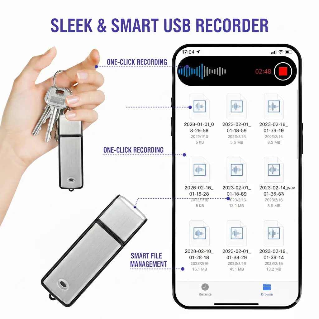 ECHONOVA – Flash Drive Audio Recorder with Smart Voice Detection