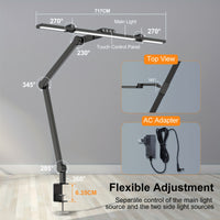 LUMICLAMP – 24W Adjustable LED Desk Lamp with Clamp