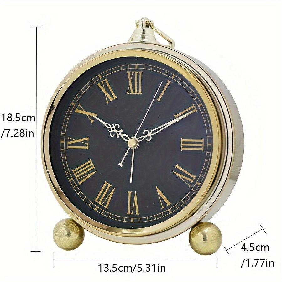 VINTERRA - Creative European Retro Desk Alarm Clock with Silent Movement