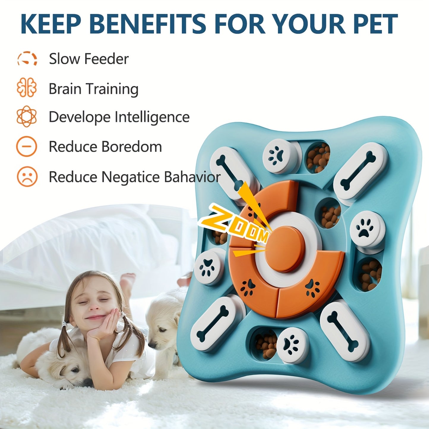 BRAINFETCH PUZZLE – Interactive IQ Slow Feeder for Dogs