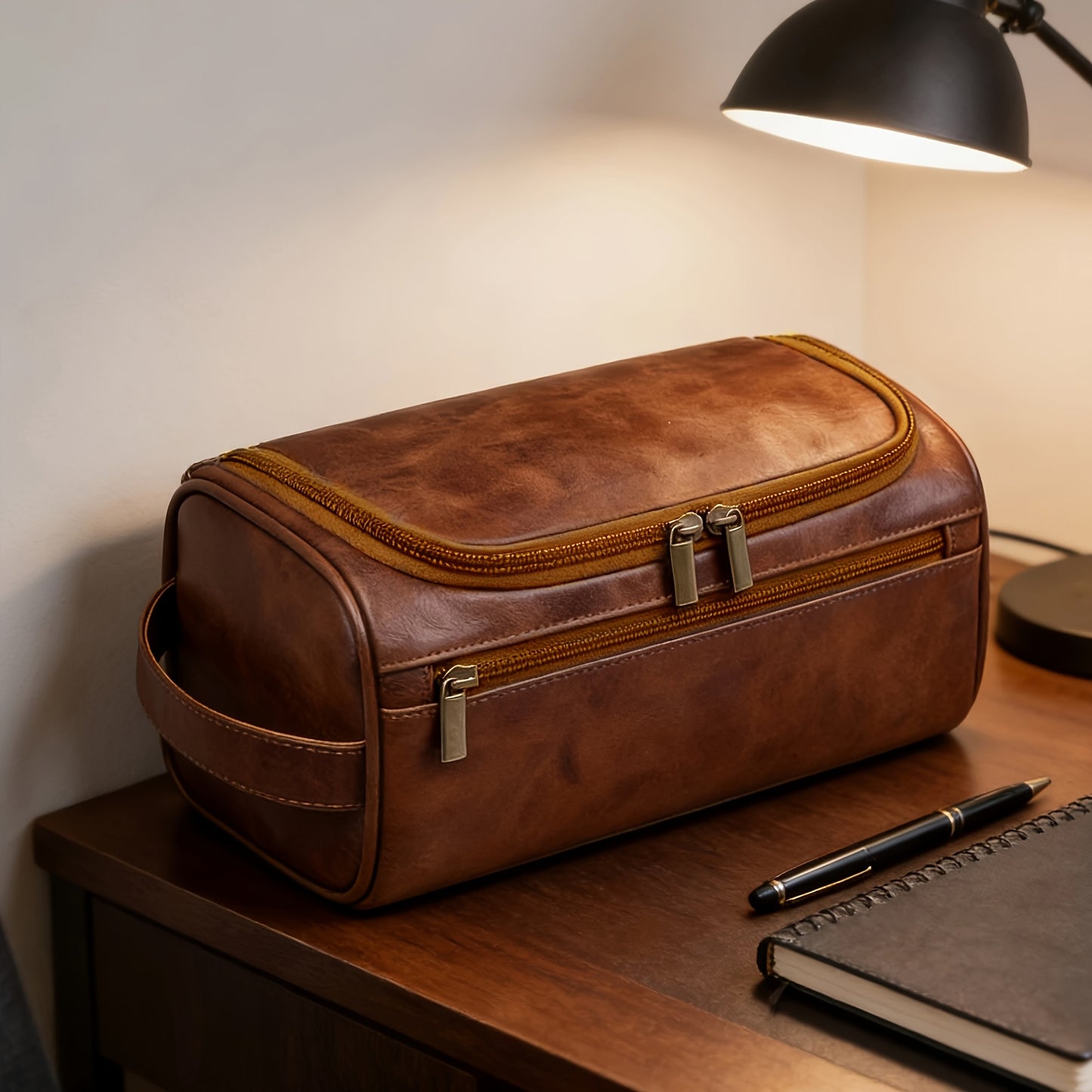 URBANCRAFT - Vintage Leather Men’s Business Bag & Travel Cosmetics Organizer