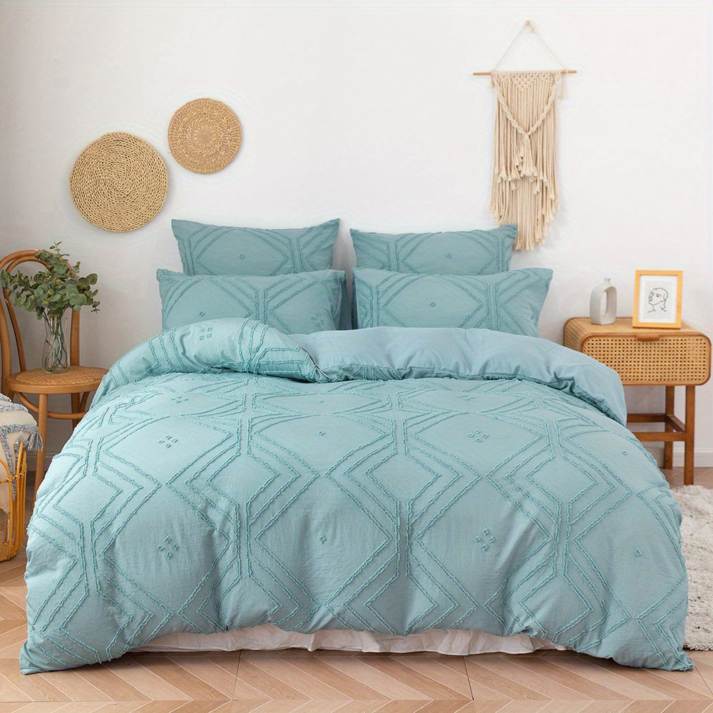 BOHOTUFT – Grid Tufted Soft Bedding Duvet Cover Set