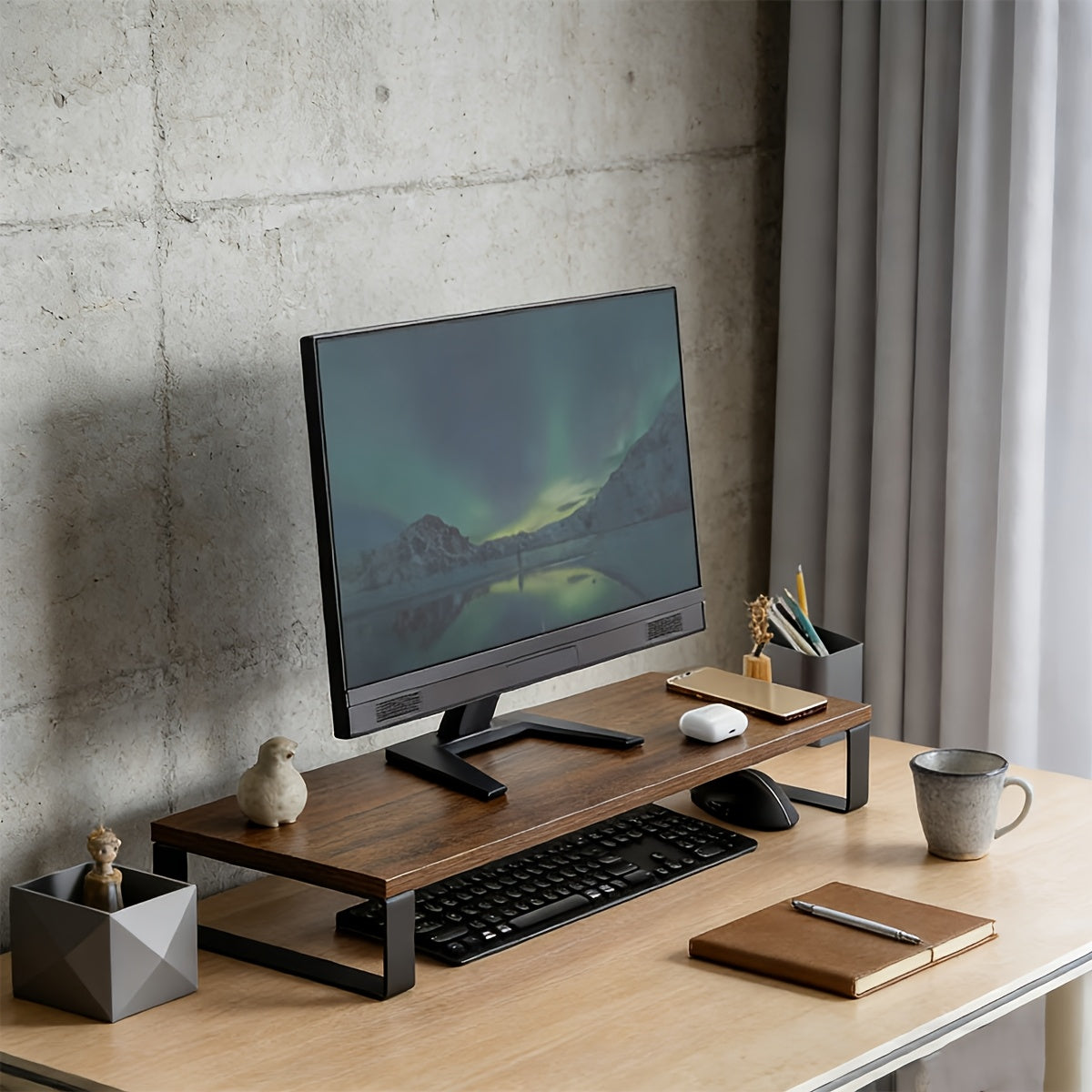 ECOSTAND - Składany drewniany stojak na laptopa i tablet z ergonomicznym designem biurka