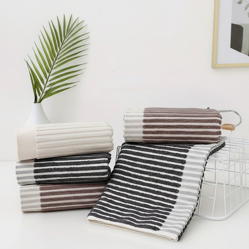 STRIPTEX – Cotton Striped Hanging Loop Towels Set