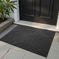 HOMEHORIZON - Geometric Striped Doormat Non-Slip Entrance Rug