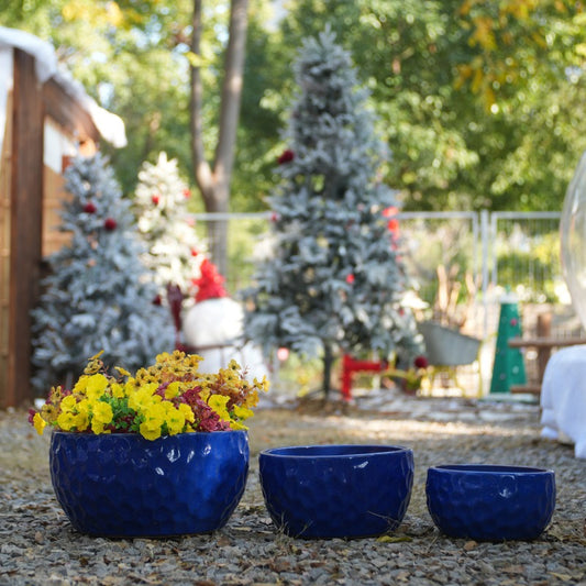COBALTHAVEN – Vintage Handmade Ceramic Planter Set