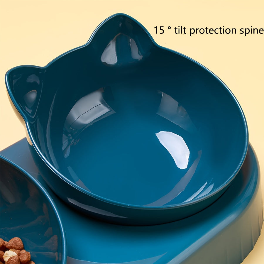 CATNIBBLE - Tilted Bowls with Gravity Water System and Protective Neck Design