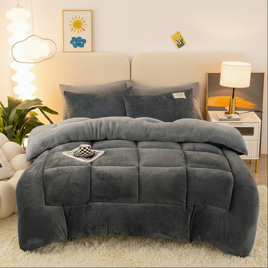 VELVLOFT – Lamb Fleece Grid Comforter