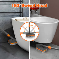 HYGIENIX - Detachable Bathroom Brush with Dual Bristles, Ideal for Floor & Tile Cleaning