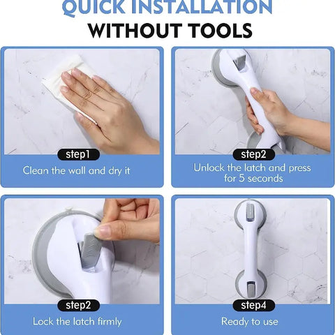 STEADYGRIP – Suction Cup Grab Bar for Bathroom Safety