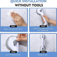 STEADYGRIP – Suction Cup Grab Bar for Bathroom Safety