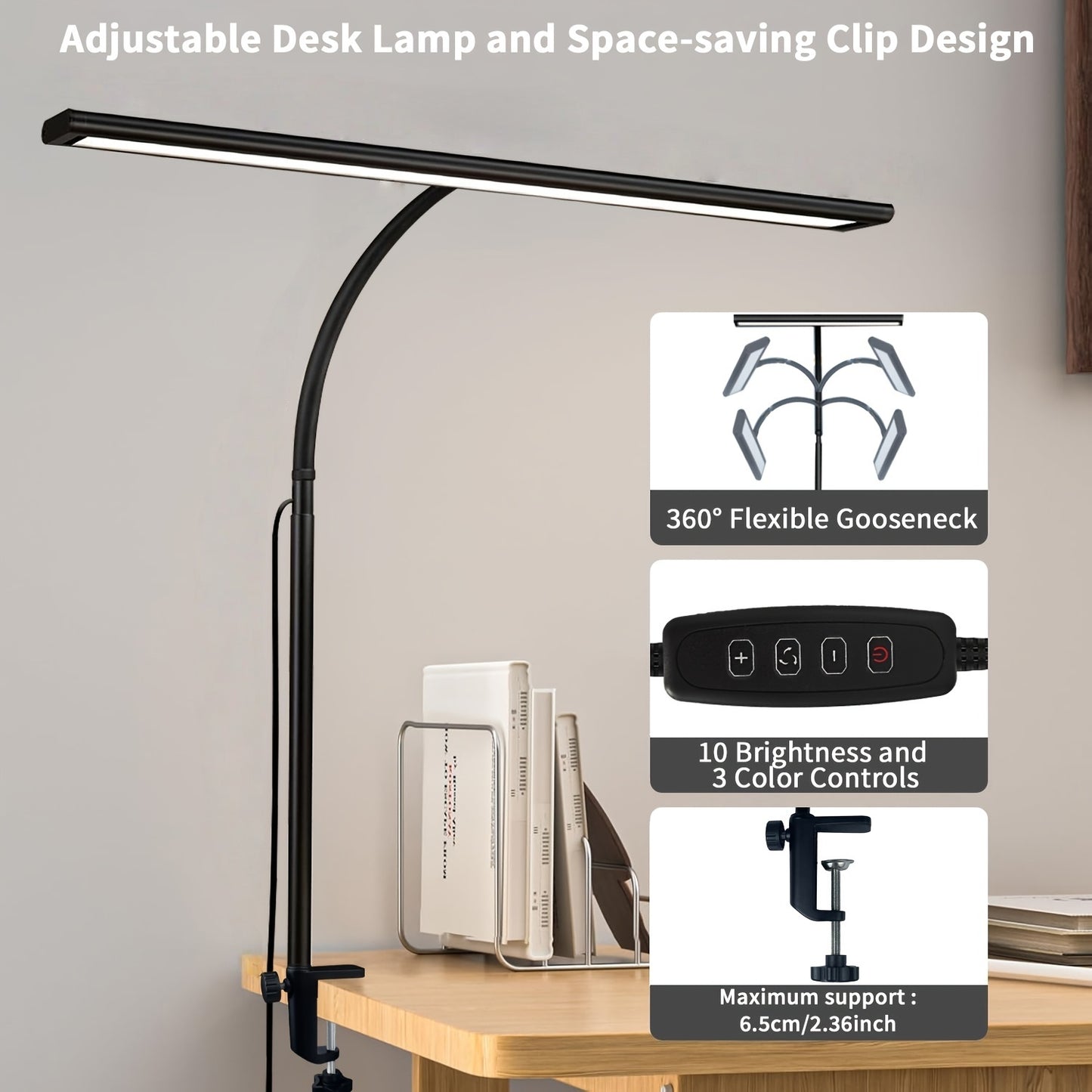 WIDELUX – Ultra Wide LED Desk Lamp with Clip