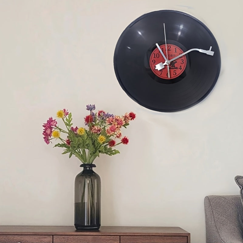 TIMETUNES - Retro Vinyl Record Wall Clock Silent Decorative Timepiece