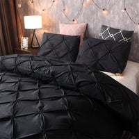 SOFTPLEA – 3pcs Pleated Comfort Duvet Cover Set