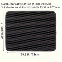PAWCATCHER - Honeycomb Waterproof Cat Litter Mat Odor Control & Washable