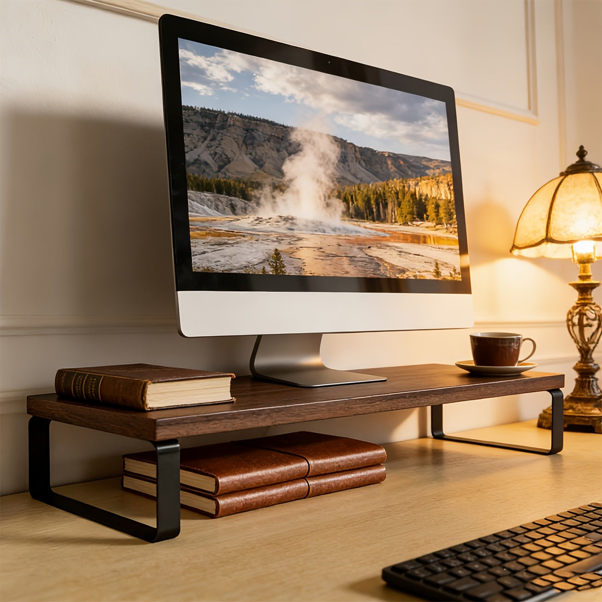 ECOSTAND - Składany drewniany stojak na laptopa i tablet z ergonomicznym designem biurka