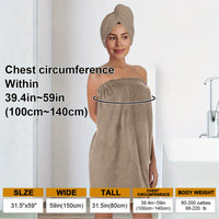 AQUARELLE - Minimalist Solid Bathrobe and Towel Set Lightweight Quick-Dry Easy Bath Wrap Essentials