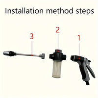 AQUABLAST - High-Pressure Garden Water Gun with Foam Cannon and Long Handle Sprayer
