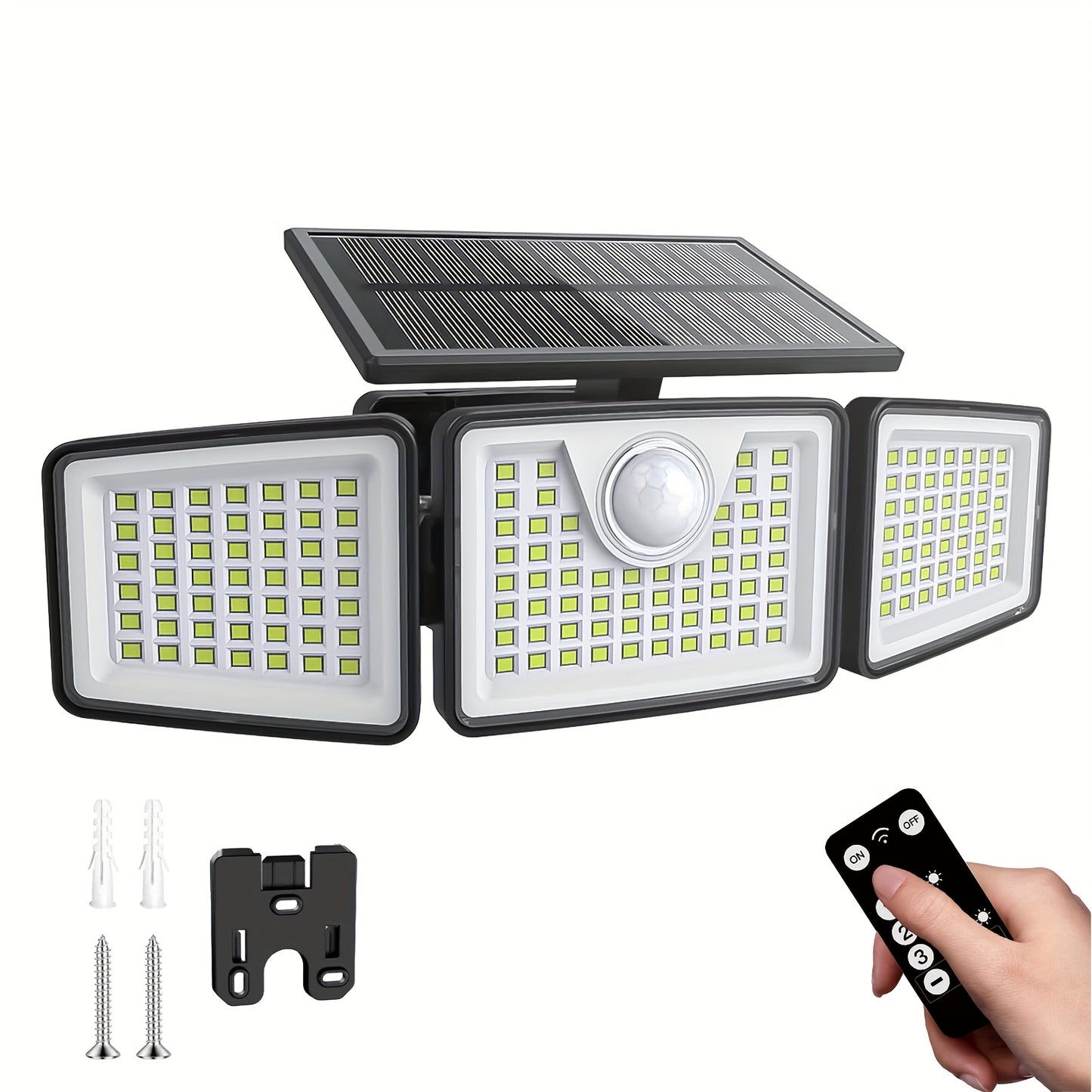 BRIGHTPATH - 2500 Lm Solar Outdoor Area Lights, 3 Modes, Motion Activated