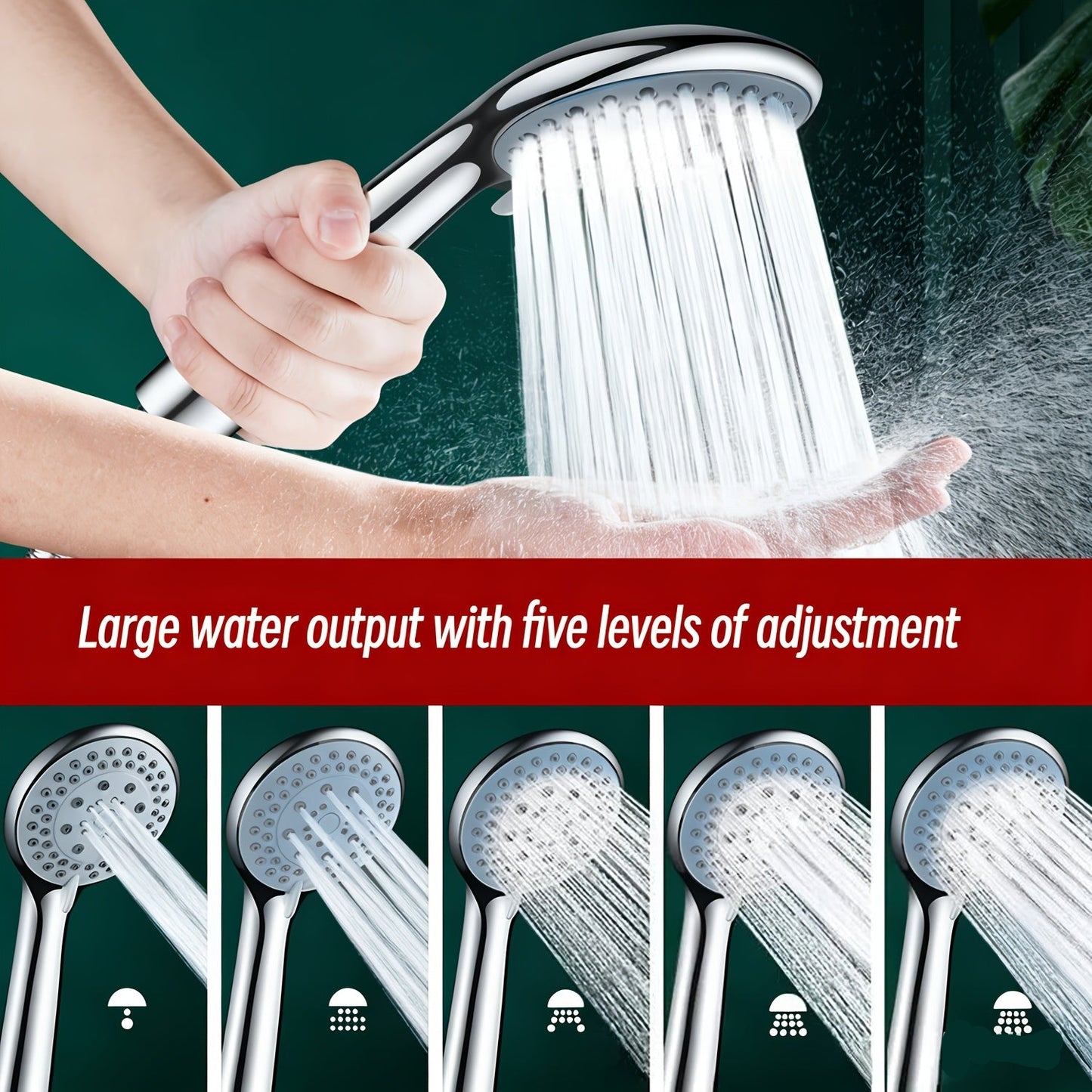 FLOWFORCE – 5-Mode High-Pressure Shower Head Set