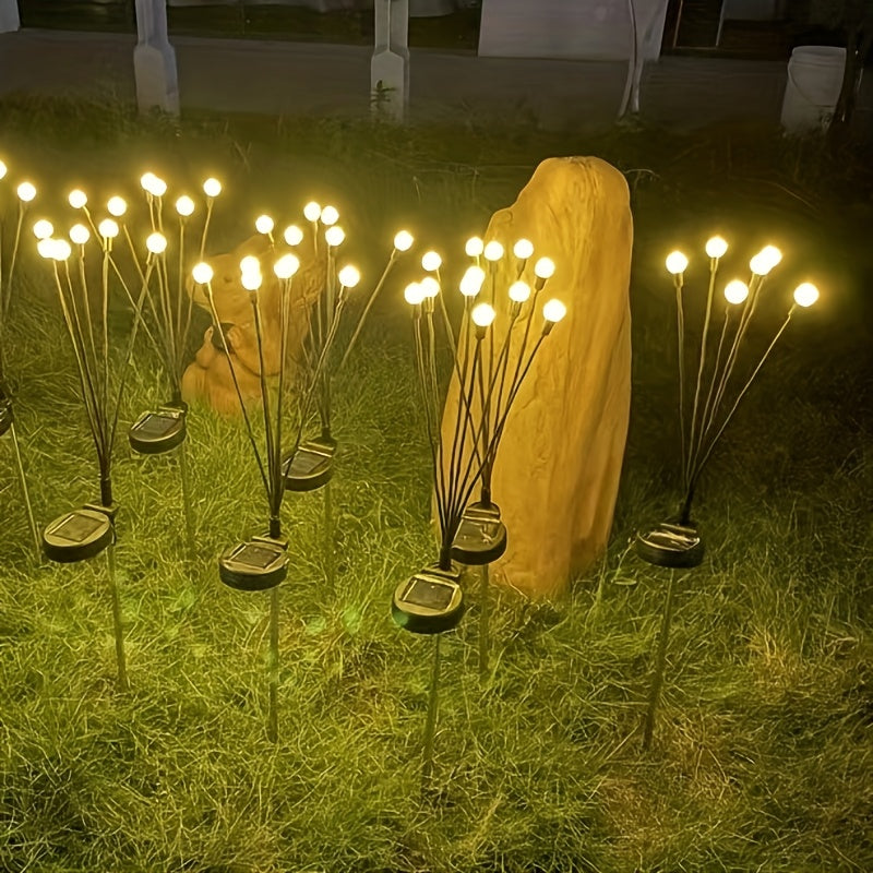 NIGHTFLARE - 6/8/10 LED Solar Firefly Ground Lights, Festival & Garden Decoration