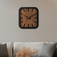 NATURCLOCK - Handcrafted Wooden Square Clock Battery Operated Decorative Piece
