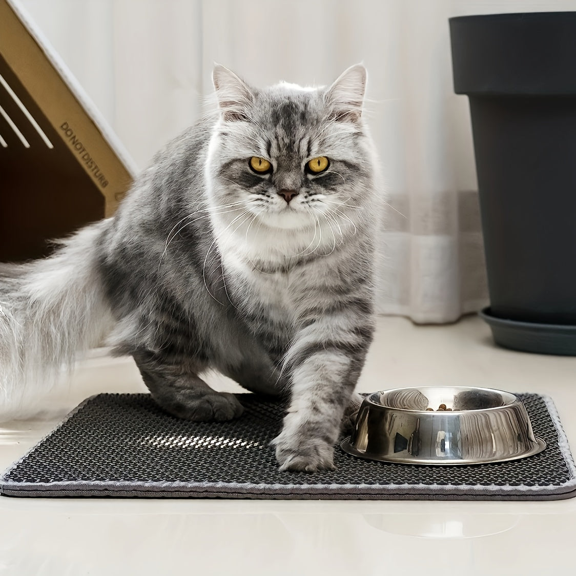 PAWCATCHER - Honeycomb Waterproof Cat Litter Mat Odor Control & Washable