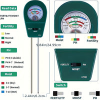 SOILTRIO – 3-in-1 Soil Moisture, Fertility & pH Tester