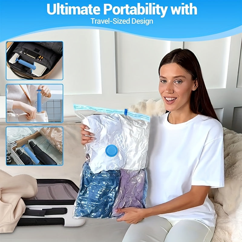 VACUFLOW - Hand-Pumped Vacuum Storage Bags 14pcs Set for Clothes & Home Storage