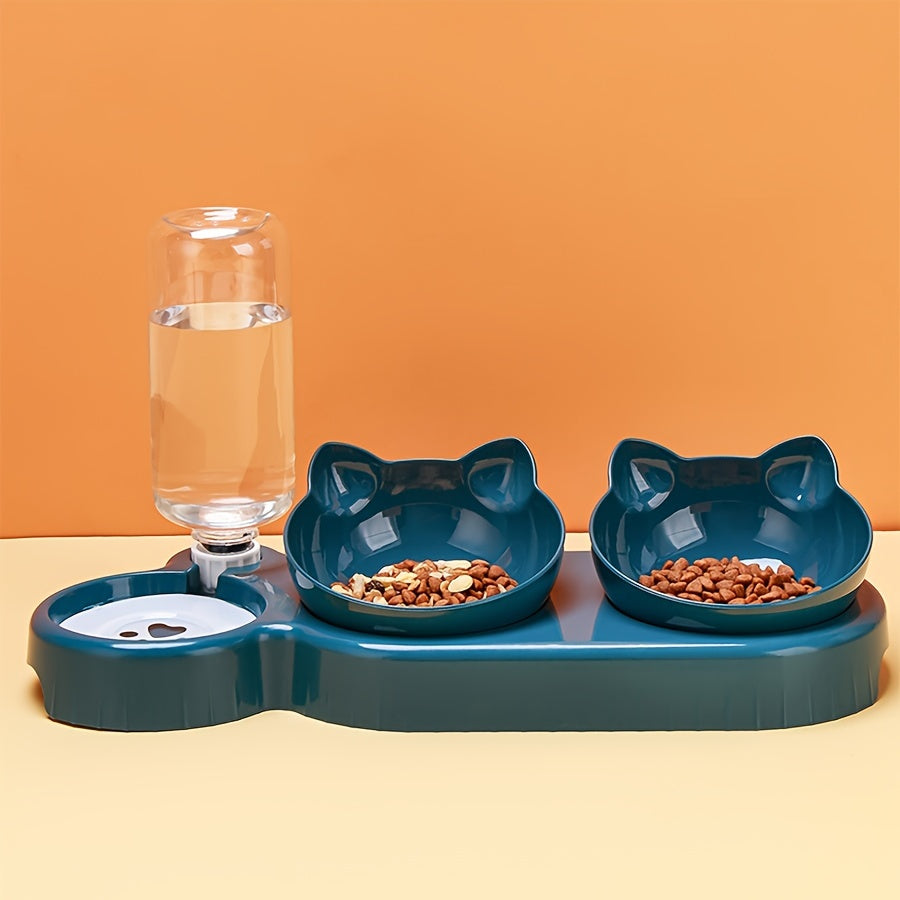 CATNIBBLE - Tilted Bowls with Gravity Water System and Protective Neck Design