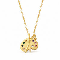 PALETTELUXE – Artist Palette Pendant Necklace with Gemstone Accent