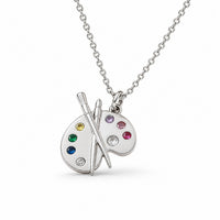 PALETTELUXE – Artist Palette Pendant Necklace with Gemstone Accent