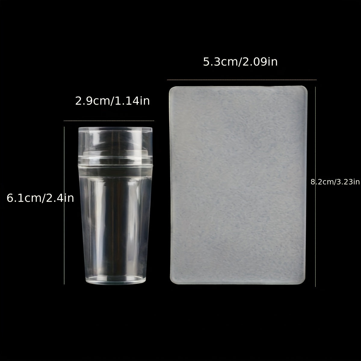 POLISHPRO - Clear Silicone Nail Stamper with Scraper for French Tip Perfection