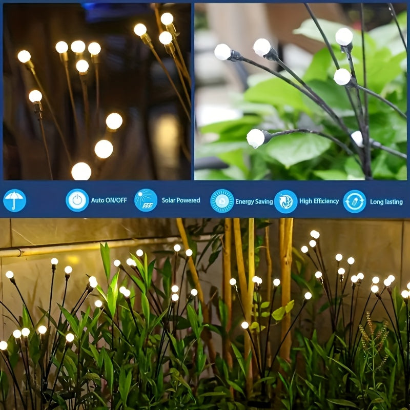 NIGHTFLARE - 6/8/10 LED Solar Firefly Ground Lights, Festival & Garden Decoration