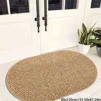 SCANDIROOTS - Oval Brown Nordic Entryway Rug Multi-Use Kitchen & Bathroom Door Mat