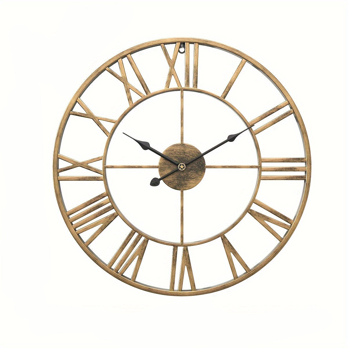 SERENETIME - Vintage Round Silent Wall Clock Metal Frame for Bedroom