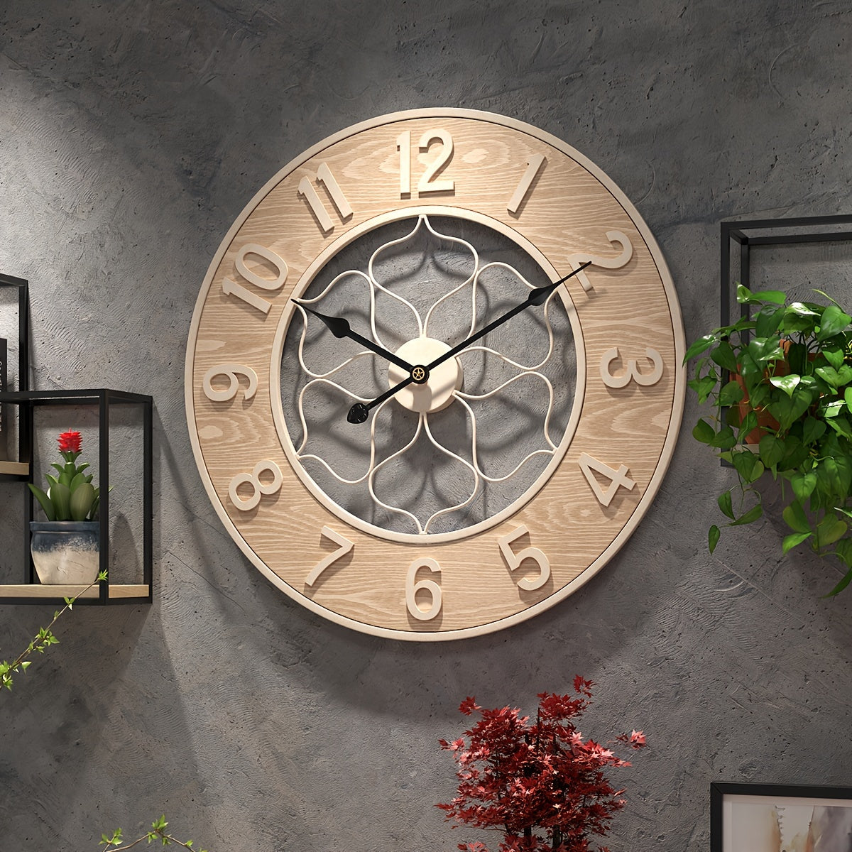 IRONWOOD CLOCK – Vintage Iron & Wood Wall Statement Clock
