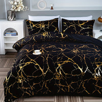 GOLDSHIM – Classic Golden Foil Texture Bedding Set
