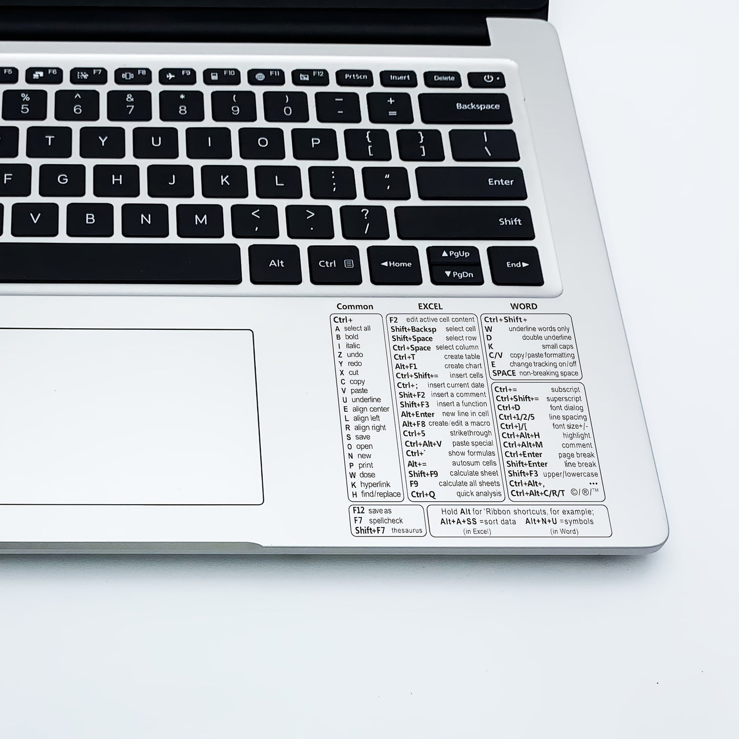 KEYSMART - Transparent PVC Keyboard Shortcut Skin Quick Reference Overlay for Excel, Word & Windows
