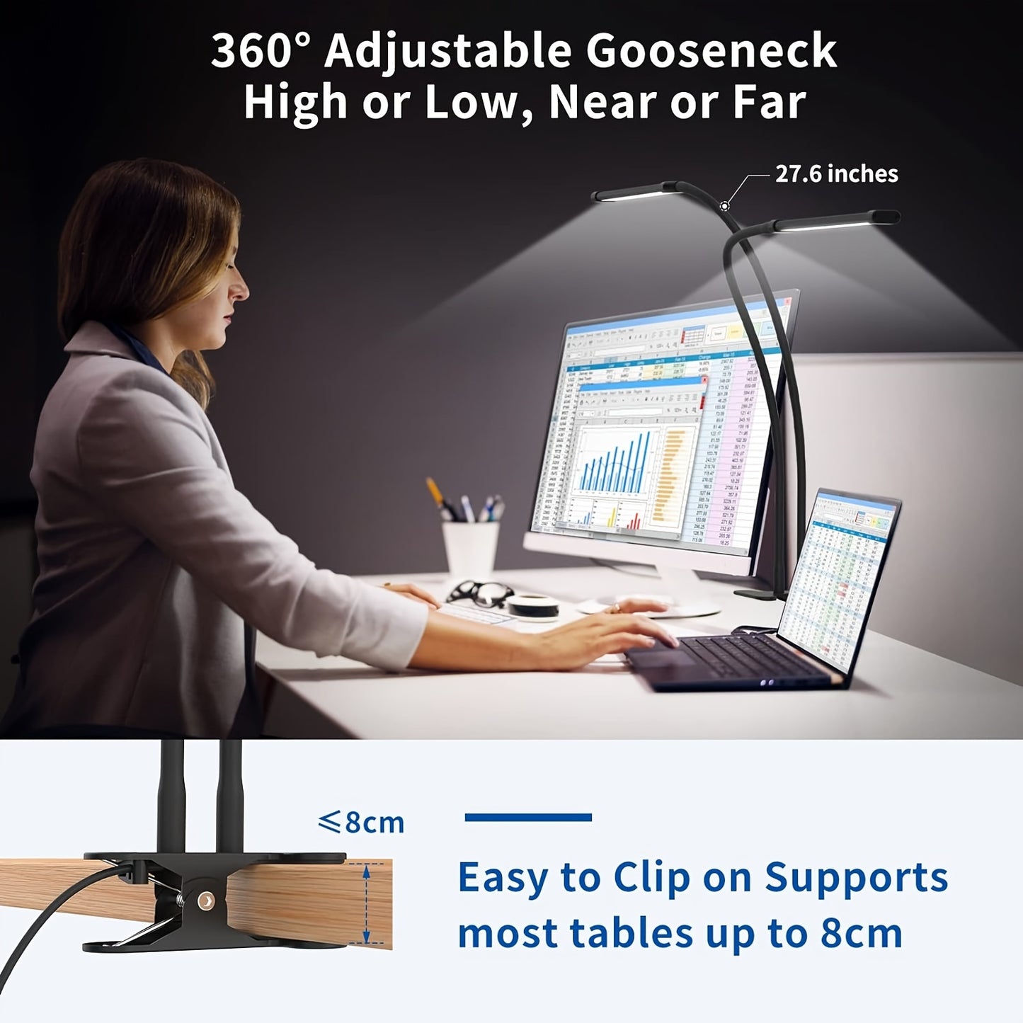 DUOLUX – Dual-Tube Clip-On LED Reading Lamp