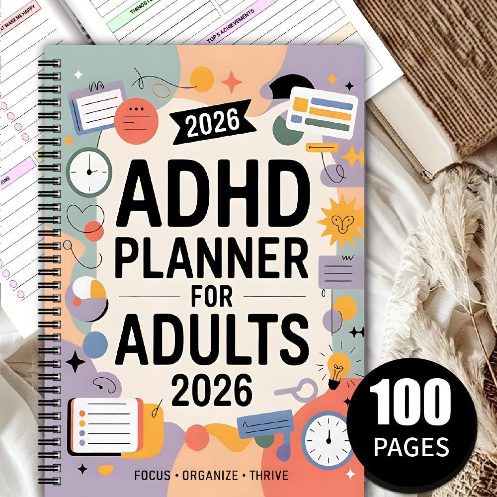 FOCUSVAULT – 2026 Exclusive ADHD Adult Planner Structured Daily & Weekly Productivity Journal